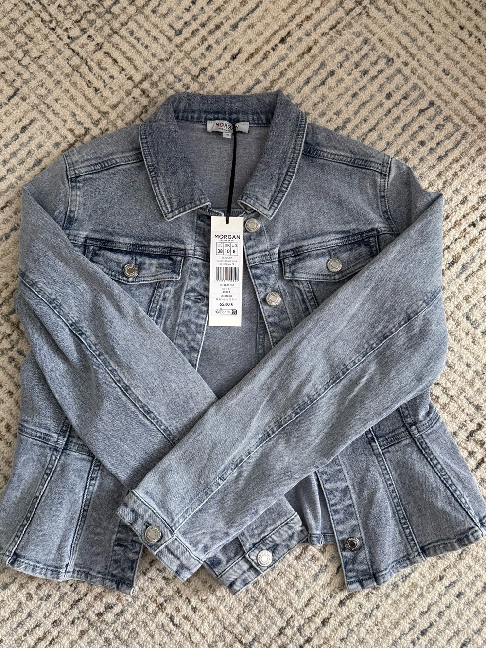 NWT Morgan de Toi Light Blue Denim Jean Jacket in US 8